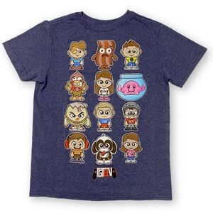 FGTeeV Family Child Med Blue Chibi Character Licensed Graphic Short Sleeve Tee
